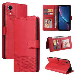 For iPhone XR GQUTROBE Skin Feel Magnetic Leather Phone Case(Red)