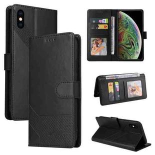 For iPhone XS Max GQUTROBE Skin Feel Magnetic Leather Phone Case(Black)