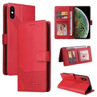 For iPhone X / XS GQUTROBE Skin Feel Magnetic Leather Phone Case(Red)