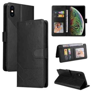 For iPhone X / XS GQUTROBE Skin Feel Magnetic Leather Phone Case(Black)