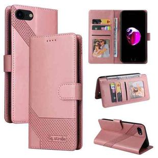 For iPhone SE 2022 / SE 2020 / 8 / 7 GQUTROBE Skin Feel Magnetic Leather Phone Case(Rose Gold)