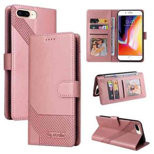 GQUTROBE Skin Feel Magnetic Leather Phone Case For iPhone 8 Plus / 7 Plus(Rose Gold)