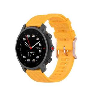 For Coros Apex 46mm / Apex Pro Rose Gold Square Buckle Silicone Watch Band(Yellow)