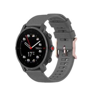 For Coros Apex 46mm / Apex Pro Rose Gold Square Buckle Silicone Watch Band(Grey)