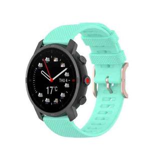 For Coros Apex 46mm / Apex Pro Rose Gold Square Buckle Silicone Watch Band(Teal Green)