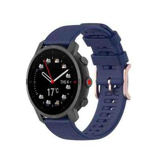 For Coros Apex 46mm / Apex Pro Rose Gold Square Buckle Silicone Watch Band(Midnight Blue)