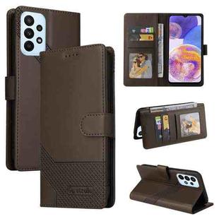 For Samsung Galaxy A23 GQUTROBE Skin Feel Magnetic Leather Phone Case(Brown)