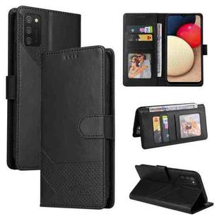 For Samsung Galaxy A02s GQUTROBE Skin Feel Magnetic Leather Phone Case(Black)