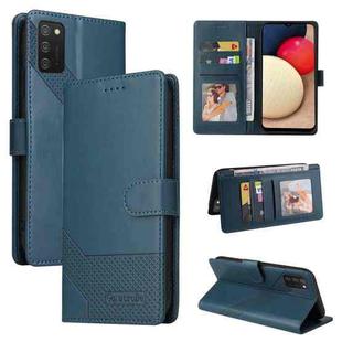 For Samsung Galaxy A02s GQUTROBE Skin Feel Magnetic Leather Phone Case(Blue)