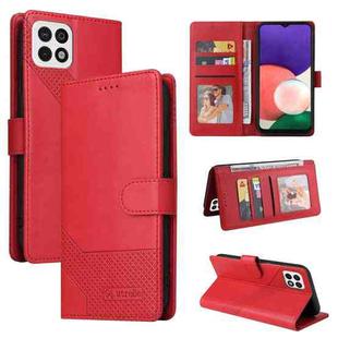 For Samsung Galaxy A22 5G GQUTROBE Skin Feel Magnetic Leather Phone Case(Red)