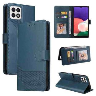 For Samsung Galaxy A22 5G GQUTROBE Skin Feel Magnetic Leather Phone Case(Blue)