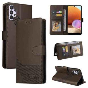 For Samsung Galaxy A32 4G GQUTROBE Skin Feel Magnetic Leather Phone Case(Brown)