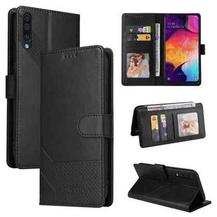 For Samsung Galaxy A50 GQUTROBE Skin Feel Magnetic Leather Phone Case(Black)