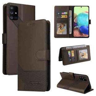 For Samsung Galaxy A71 5G GQUTROBE Skin Feel Magnetic Leather Phone Case(Brown)