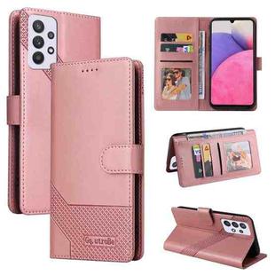 For Samsung Galaxy A33 5G GQUTROBE Skin Feel Magnetic Leather Phone Case(Rose Gold)