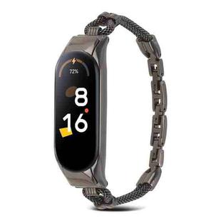 For Xiaomi Mi Band 7 / 6 / 5 / 4 / 3 Copper Chain Metal Watch Band Unibody Case(Black)