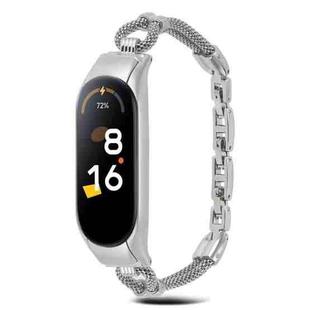 For Xiaomi Mi Band 7 / 6 / 5 / 4 / 3 Copper Chain Metal Watch Band Unibody Case(Silver)