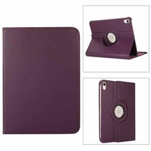 For iPad 10th Gen 10.9 2022 360 Degree Rotation Litchi Texture Flip Leather Tablet Case with Holder (Purple)