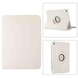 For iPad 10th Gen 10.9 2022 360 Degree Rotation Litchi Texture Flip Leather Tablet Case with Holder (White)