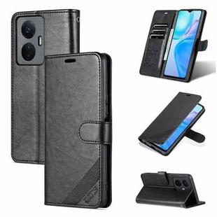 For vivo Y77e/Y77 5G Global AZNS Sheepskin Texture Flip Leather Phone Case(Black)