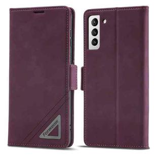 For Samsung Galaxy S22+ 5G Forwenw Dual-side Buckle Leather Phone Case(Wine Red)