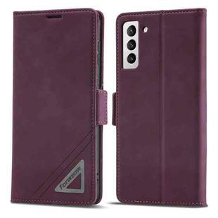 For Samsung Galaxy S21+ 5G Forwenw Dual-side Buckle Leather Phone Case(Wine Red)