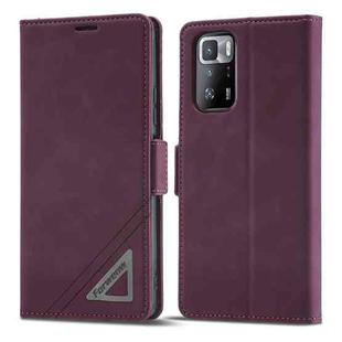 For Xiaomi Redmi Note 10 Pro / Note 10 Pro Max Forwenw Dual-side Buckle Leather Phone Case(Wine Red)