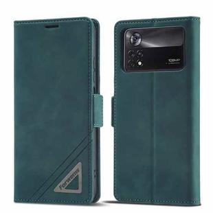 For Xiaomi Poco M4 Pro 4G Forwenw Dual-side Buckle Leather Phone Case(Dark Cyan)