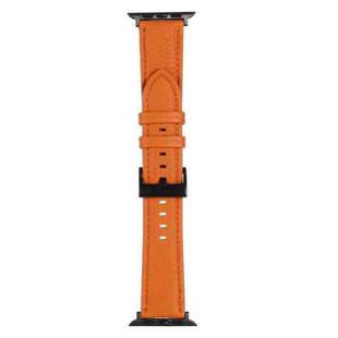 Litchi Texture Leather Watch Band For Apple Watch Ultra 49mm / Series 8&7 45mm / SE 2&6&SE&5&4 44mm / 3&2&1 42mm(Orange)