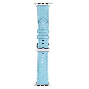 Litchi Texture Leather Watch Band For Apple Watch Ultra 49mm / Series 8&7 45mm / SE 2&6&SE&5&4 44mm / 3&2&1 42mm(Light Blue)