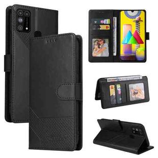 For Samsung Galaxy M31 GQUTROBE Skin Feel Magnetic Leather Phone Case(Black)