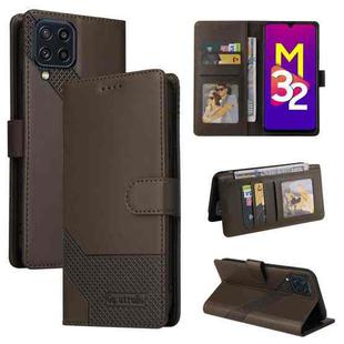 For Samsung Galaxy M32 GQUTROBE Skin Feel Magnetic Leather Phone Case(Brown)