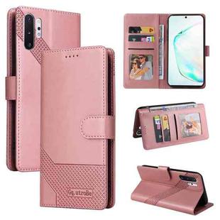 For Samsung Galaxy Note10+ GQUTROBE Skin Feel Magnetic Leather Phone Case(Rose Gold)