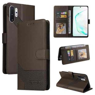 For Samsung Galaxy Note10+ GQUTROBE Skin Feel Magnetic Leather Phone Case(Brown)