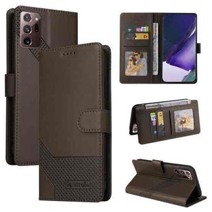 For Samsung Galaxy Note20 GQUTROBE Skin Feel Magnetic Leather Phone Case(Brown)