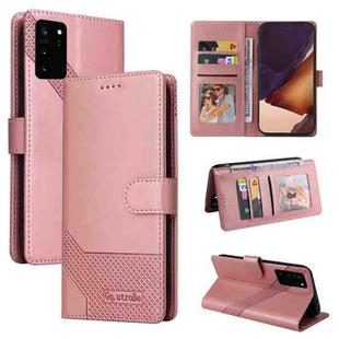 For Samsung Galaxy Note20 Ultra GQUTROBE Skin Feel Magnetic Leather Phone Case(Rose Gold)
