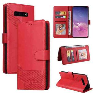 For Samsung Galaxy S10+ GQUTROBE Skin Feel Magnetic Leather Phone Case(Red)
