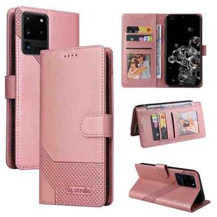 For Samsung Galaxy S20 Ultra GQUTROBE Skin Feel Magnetic Leather Phone Case(Rose Gold)
