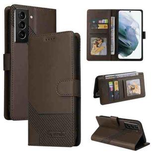 For Samsung Galaxy S22 5G GQUTROBE Skin Feel Magnetic Leather Phone Case(Brown)