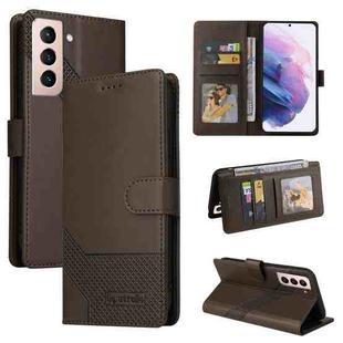 For Samsung Galaxy S22+ 5G GQUTROBE Skin Feel Magnetic Leather Phone Case(Brown)