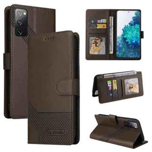 For Samsung Galaxy S20 FE GQUTROBE Skin Feel Magnetic Leather Phone Case(Brown)