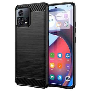 For Motorola Moto S30 Pro Brushed Texture Carbon Fiber TPU Phone Case(Black)