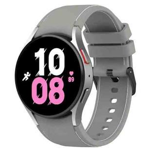 For Samsung Galaxy Watch5 / Watch5 Pro /  Watch4 Leather Texture Silicone Watch Band(Grey+White)