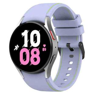 For Samsung Galaxy Watch5 / Watch5 Pro /  Watch4 Leather Texture Silicone Watch Band(Violet + Green)