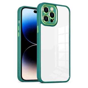 For iPhone 14 Pro Max Cat-eye Electroplating TPU + Acrylic Phone Case For iPhone 14 Pro(Green)