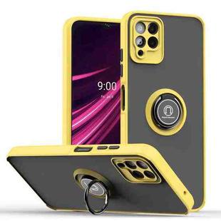 For T-Mobile REVVL 6 Pro 5G Q Shadow 1 Series TPU + PC Phone Case with Ring(Yellow)