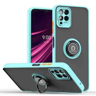 For T-Mobile REVVL 6 Pro 5G Q Shadow 1 Series TPU + PC Phone Case with Ring(Sky Blue)