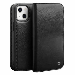 For iPhone 14 Plus QIALINO Horizontal Flip Leather Phone Case (Black)