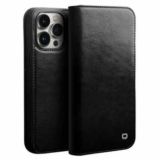 For iPhone 14 Pro QIALINO Horizontal Flip Leather Phone Case(Black)