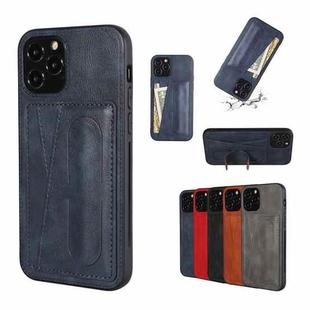 For iPhone 12 PU Leather Card Slot Phone Case(Blue)